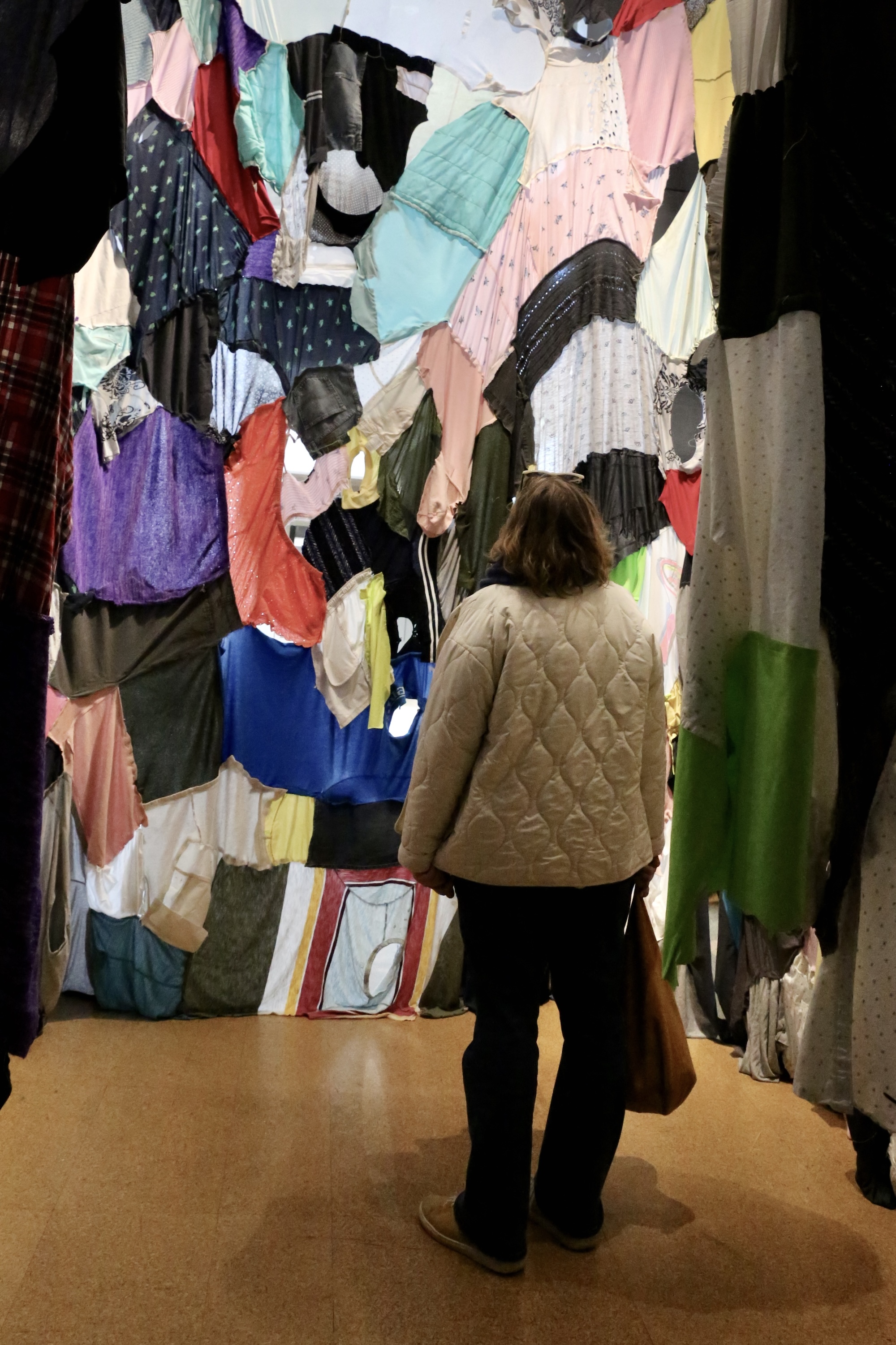 WZÓR installation — fabric tunnel